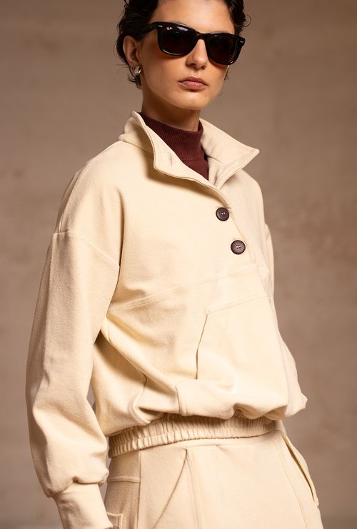 Blusa Moletom Estelas Areia