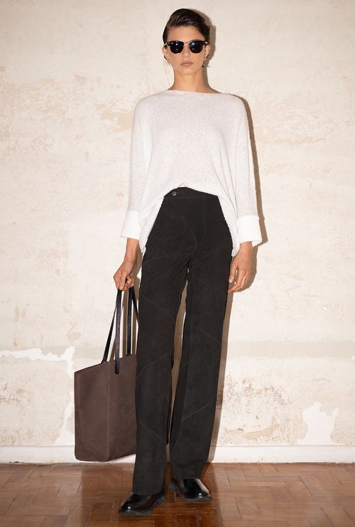 Calça de Couro Chamois Gorong Preto