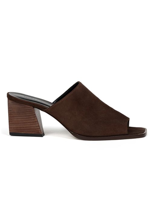 Sandália Evia em Camurça Marrom Cafe