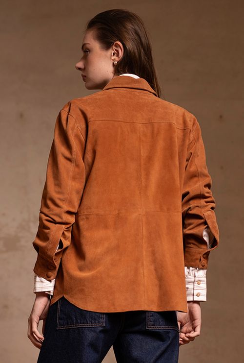 Camisa de Couro Chamois Folly Caramelo