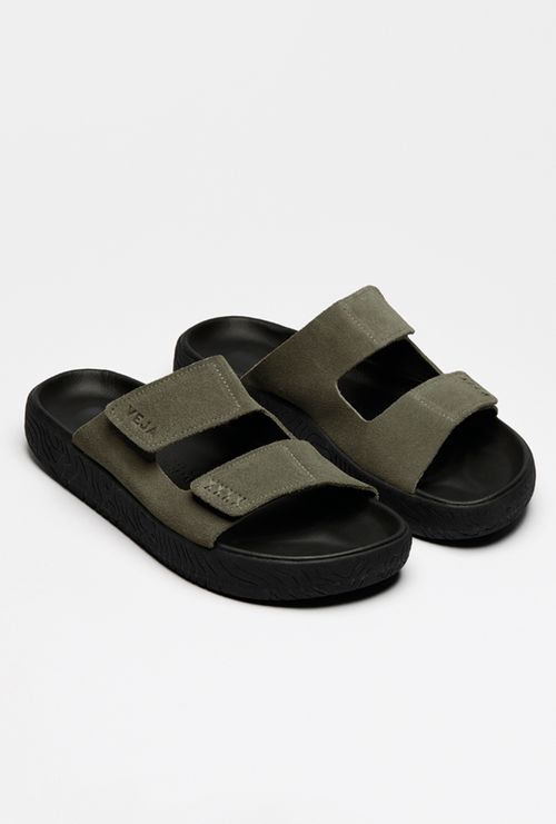 Sandália Veja Etna Suede Soft Kaki Black