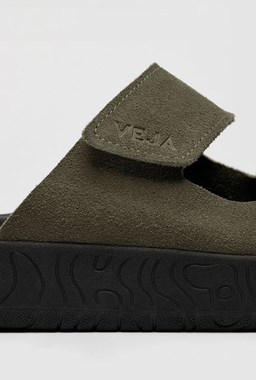 Sandália Veja Etna Suede Soft Kaki Black