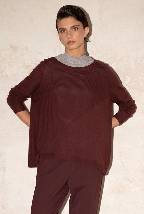 Blusa Futuna Tricot Bordeaux