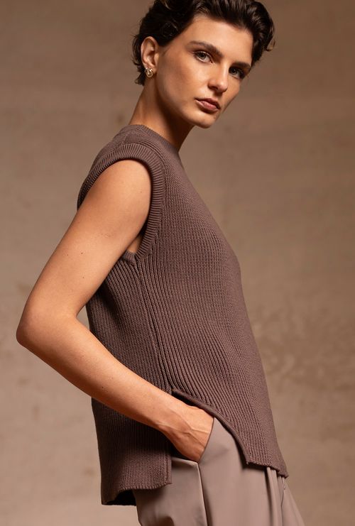 Regata Espina Tricot Marrom Wood