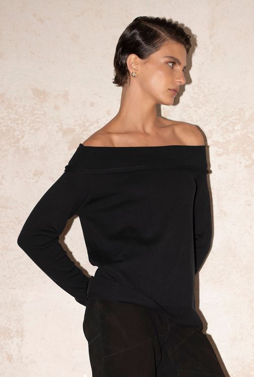 Blusa Gareloi Tricot Preto