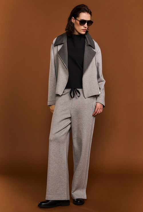 Calça Reta Gyalli Cinza Claro