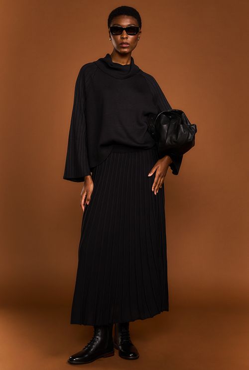 Saia Midi Florença Preto