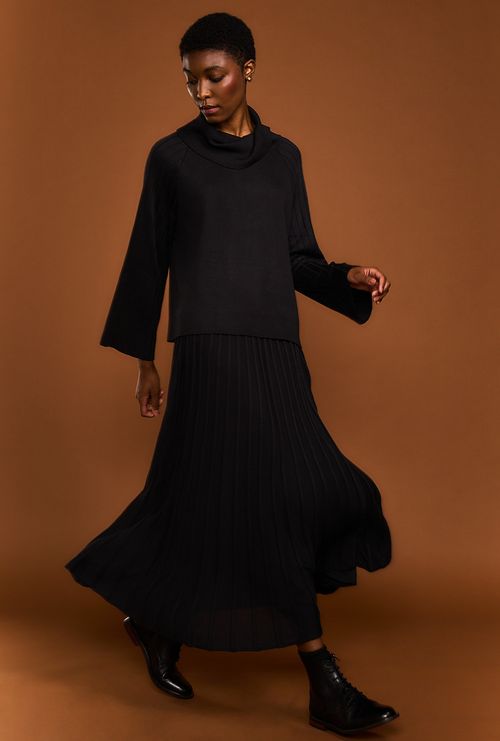 Saia Midi Florença Preto