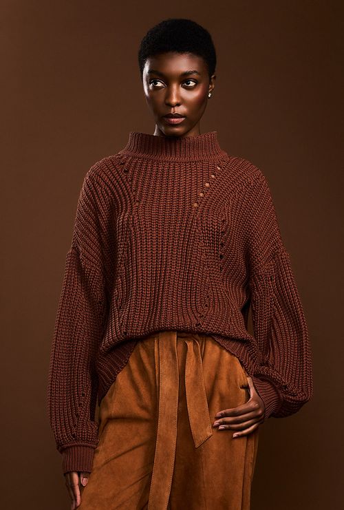 Blusa Guadalupe Tricot Marrom