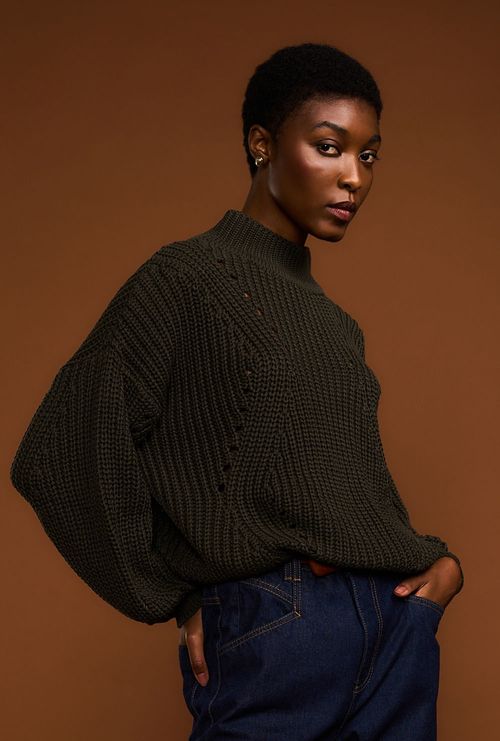 Blusa Guadalupe Tricot Verde Militar