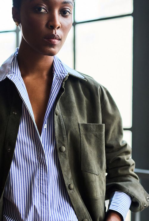 Camisa de Couro Chamois Folly Verde