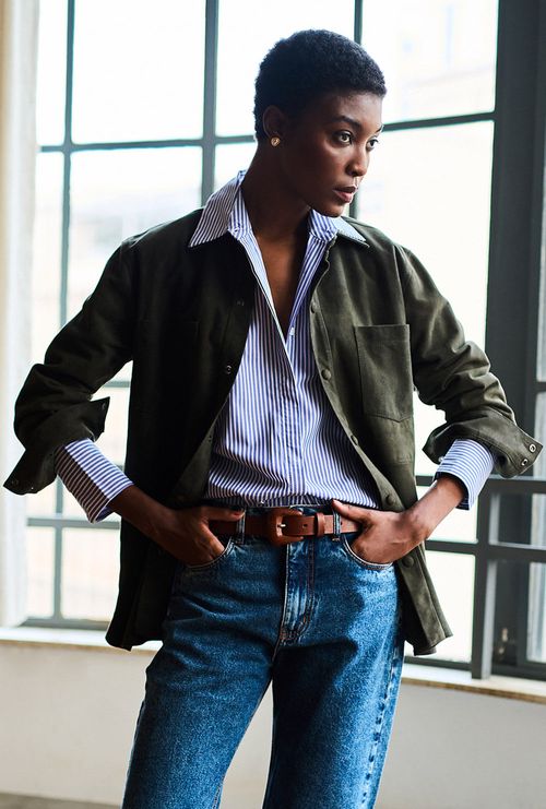 Camisa de Couro Chamois Folly Verde