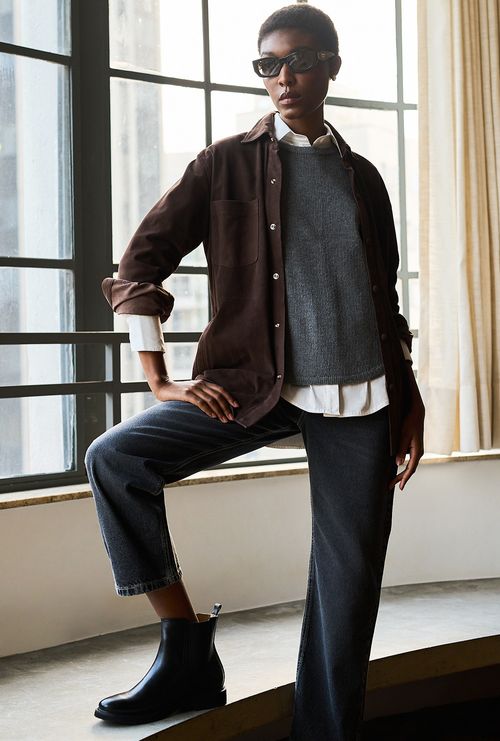 Camisa Couro Chamois Folly Café
