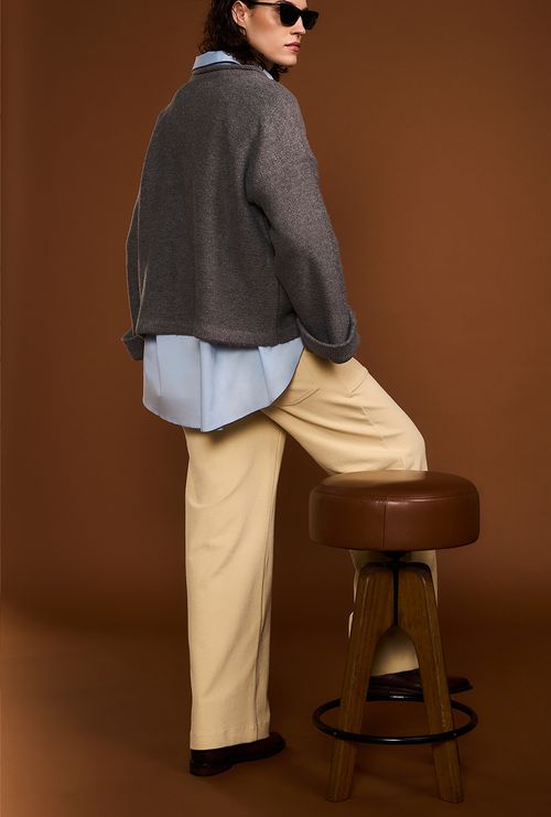 Calça Reta Delarof Areia