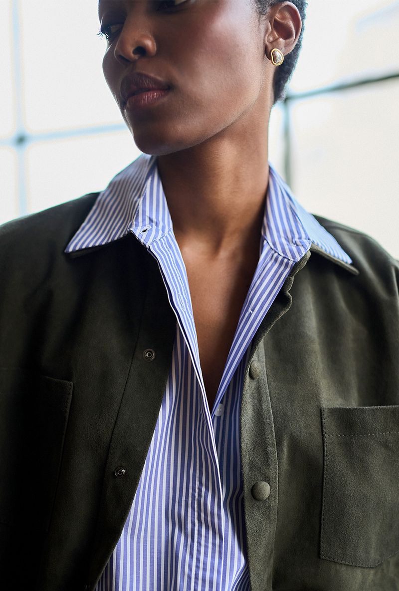 02 Camisa Dinant listra marinho