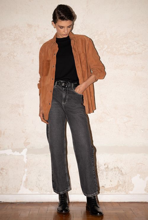 Cinto Badain Básico Couro Liso Preto