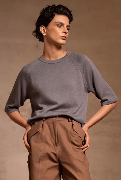 Blusa Broke Tricot Grafite