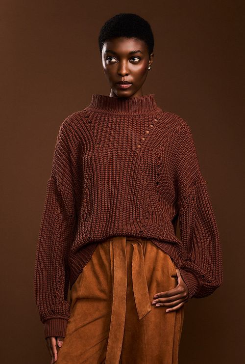 Blusa Guadalupe Tricot Marrom