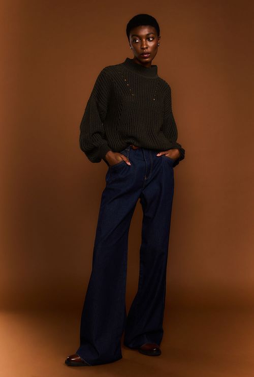 Blusa Guadalupe Tricot Verde Militar