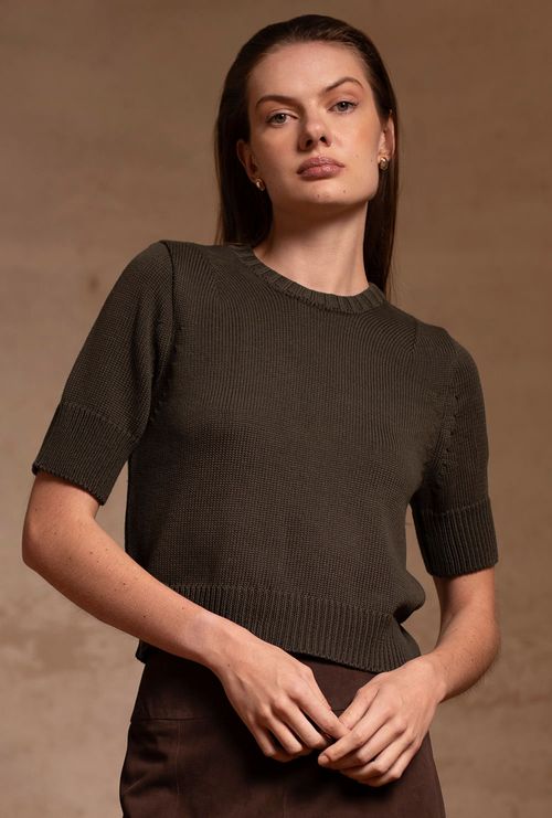 Blusa Guajara Tricot Verde Musgo