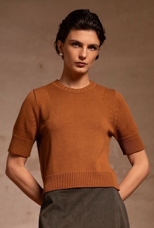 Blusa Guajara Tricot Caramelo
