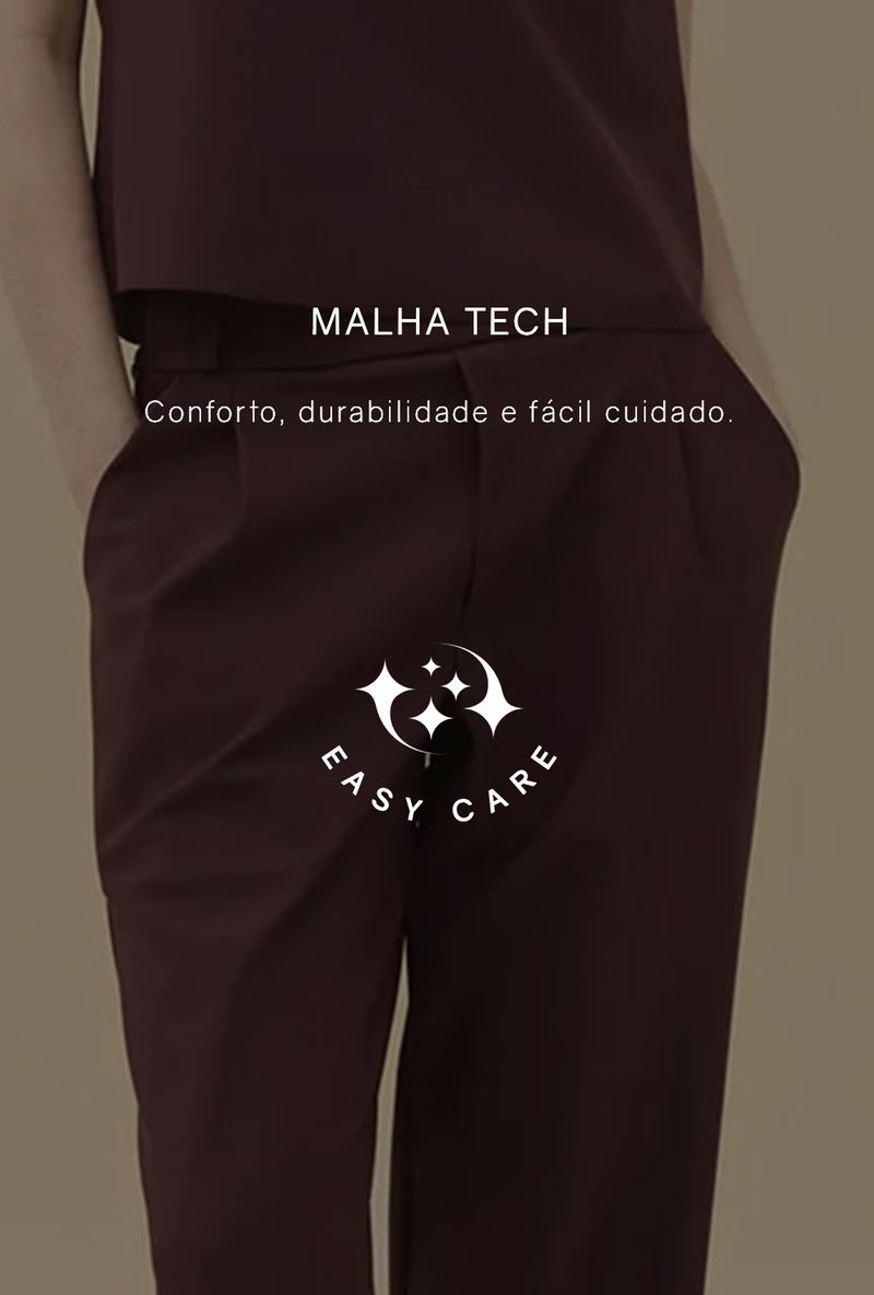 Calca Alfaiataria Reta Cascade Vinho Tinto