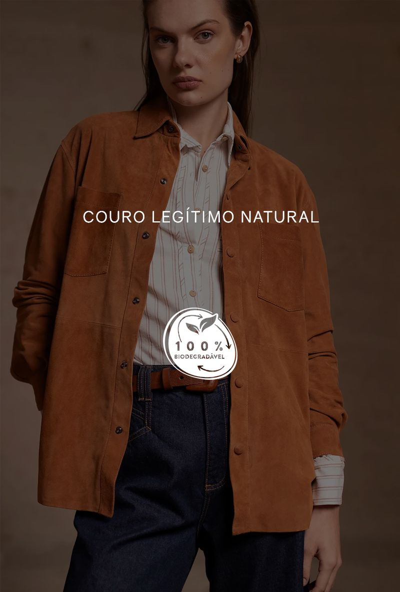 Camisa de Couro Chamois Folly Caramelo