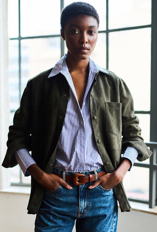Camisa de Couro Chamois Folly Verde