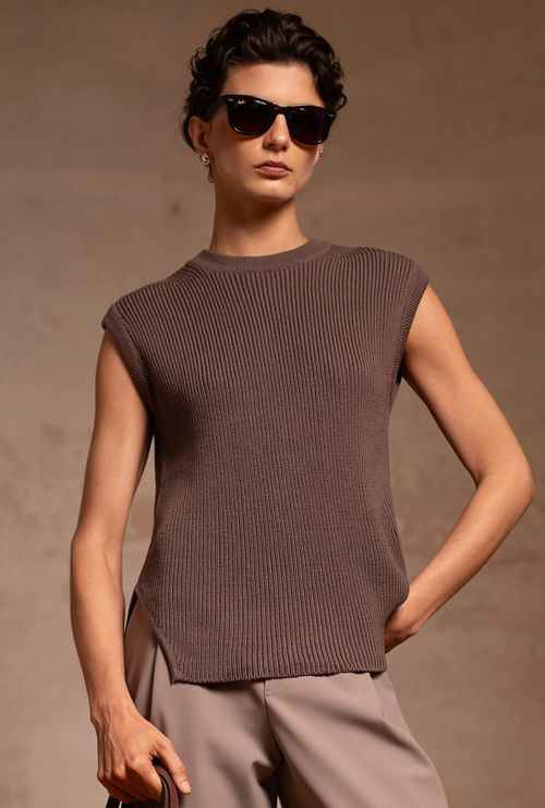 Regata Espina Tricot Marrom Wood