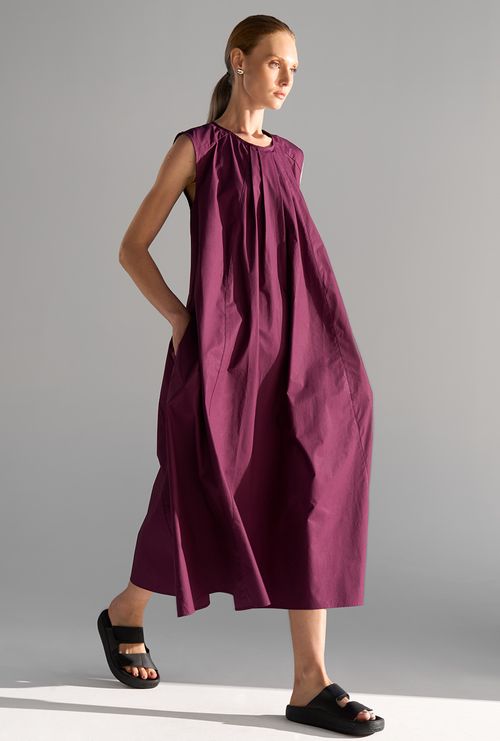 Vestido Midi Evase Tortuga Bordeaux