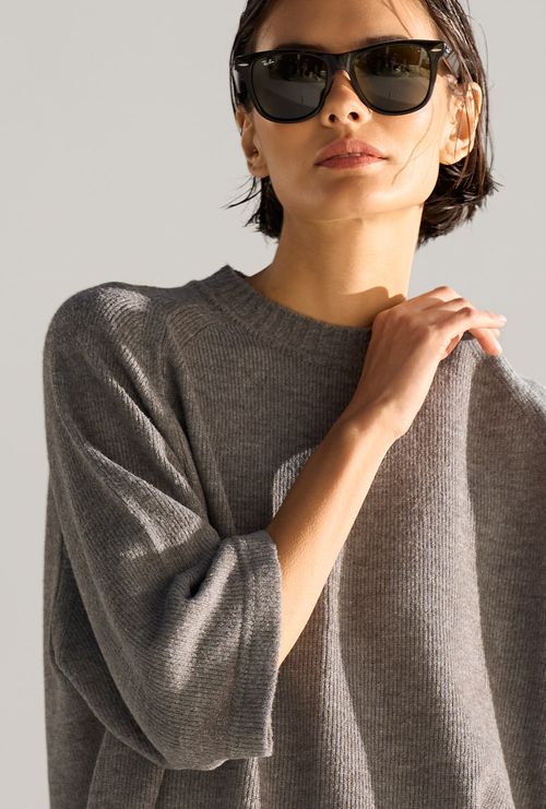 Blusa Evans Tricot Cinza Mescla