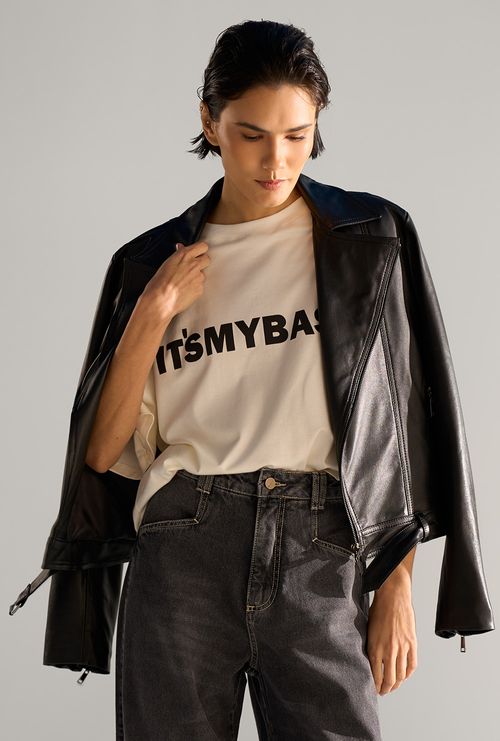 Jaqueta de Couro Pelica Pizzoc Preta