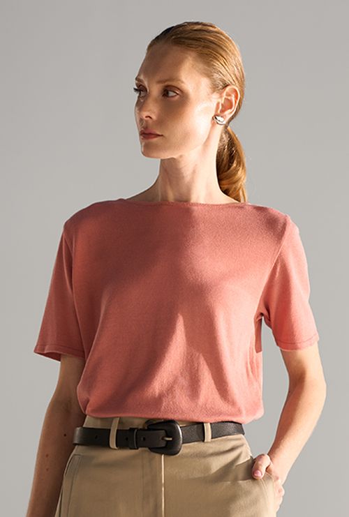 Blusa Tricot Itaca Rosa Blush
