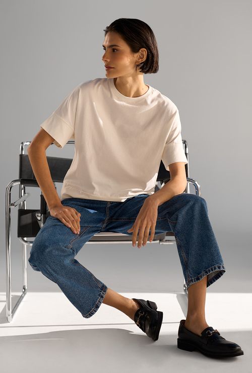 T-Shirt Elmali em Algodão Egípcio Off White