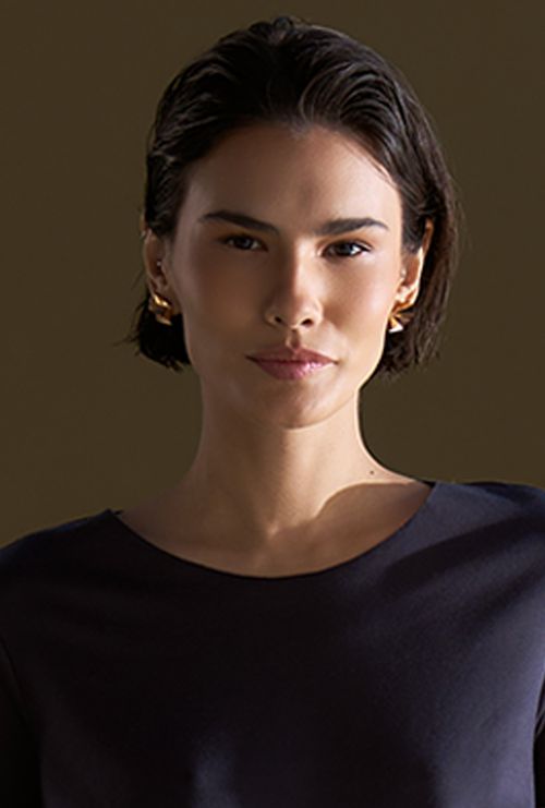 Blusa La Mona Lyocell Azul Noite