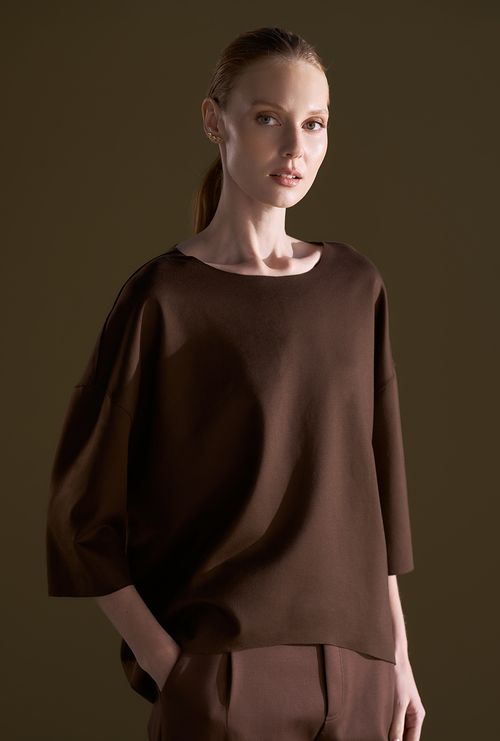 Blusa Eko Lyocell Marrom Café