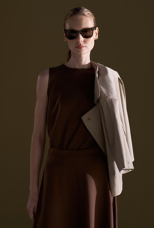 Regata Catania Lyocell Marrom Café