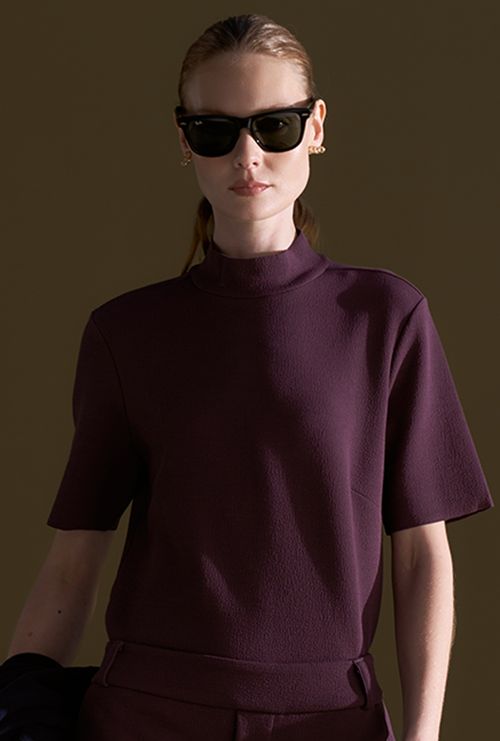 Blusa em Boucle Flint Berinjela