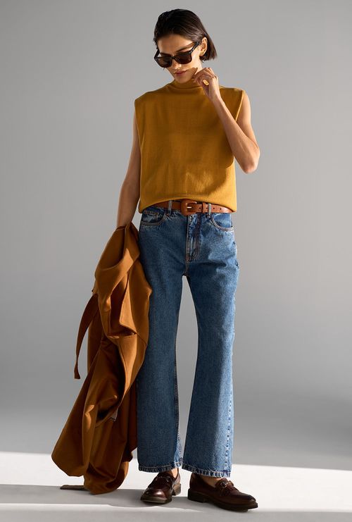 Calça Reta Gaia Jeans Medio