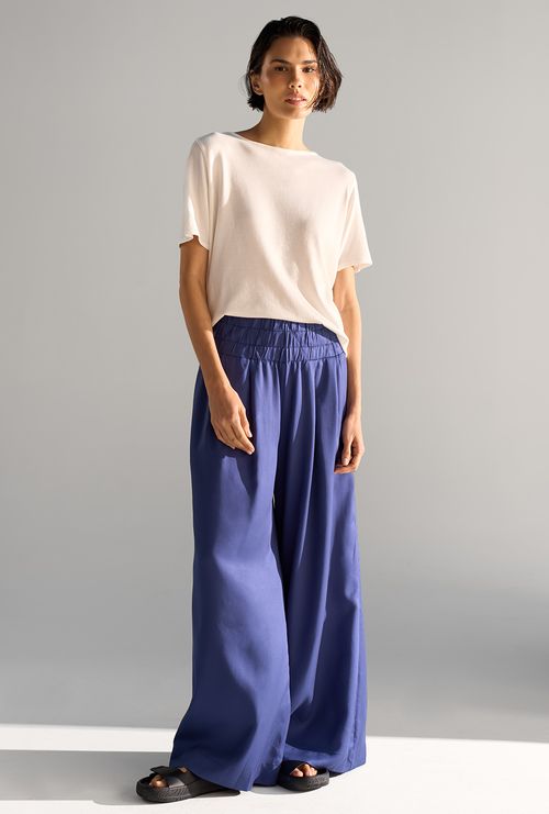 Calça Kalyves Lyocell  Pantalona Marinho