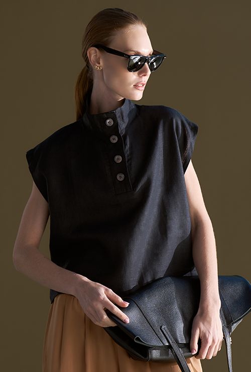 Camisa Tersane Gola Alta Preto