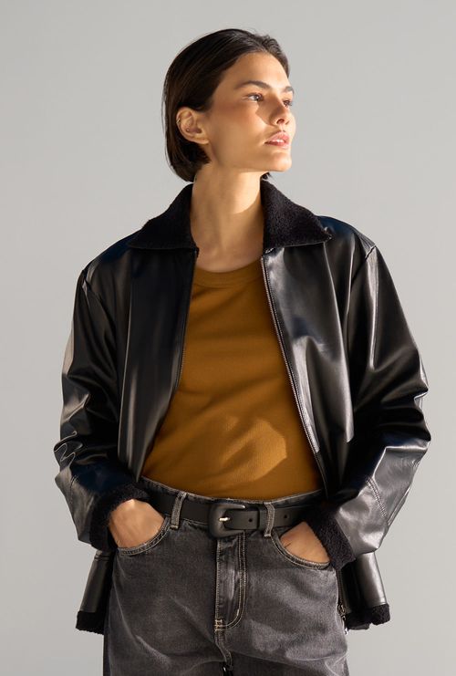 Jaqueta de Couro Ballo Preto
