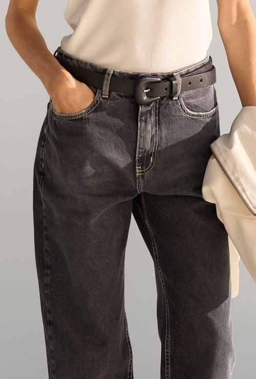 Calça Reta Gaia Jeans Preto