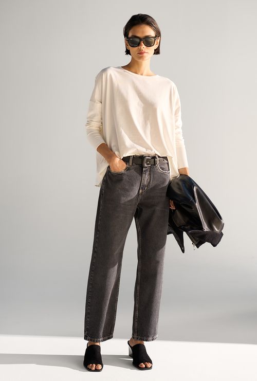 Calça Reta Gaia Jeans Preto