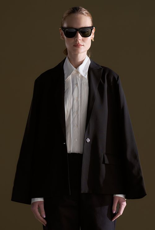 Blazer Carimata Crepe Patou preto