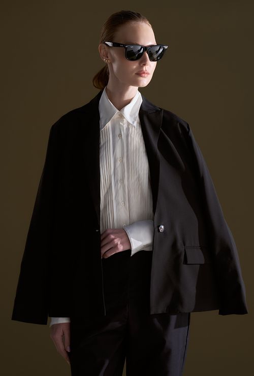 Blazer Carimata Crepe Patou preto