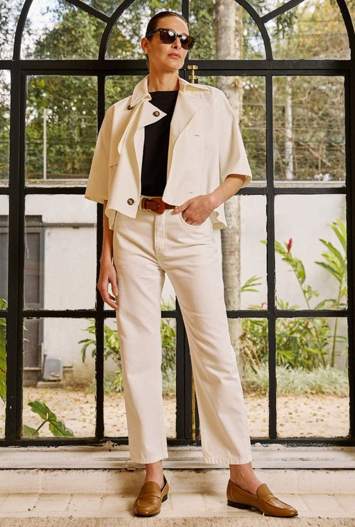 Calça Reta Gaia Jeans Off White