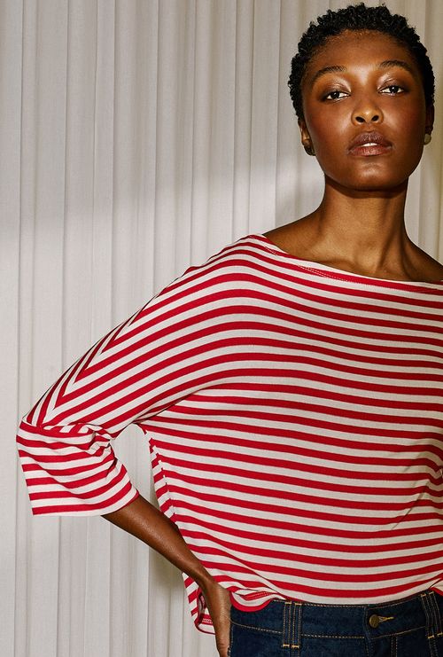 Blusa Organi Listra Vermelho