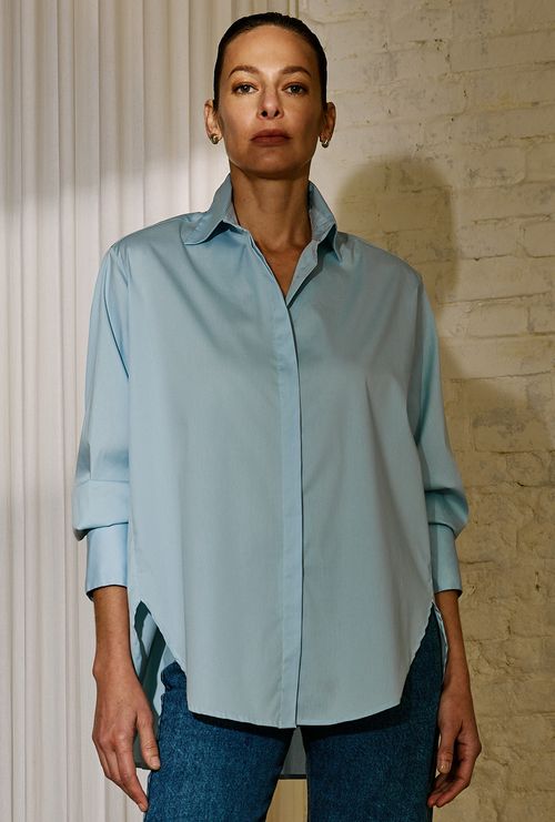 Camisa Dinant Tricoline Azul Claro