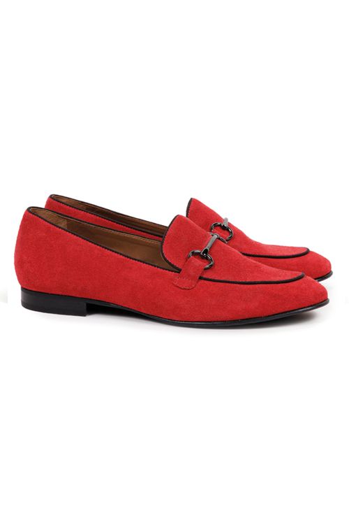 Mocassim em Camurça Gouda Vermelho